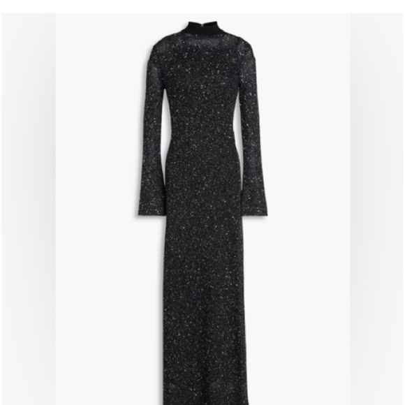 Maje Black Sparkle Long Sleeve Dress - Picture 2 of 7